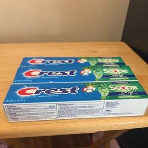 NEW Lot of (3) Crest + Scope Whitening Toothpaste Minty Fresh 5.4oz